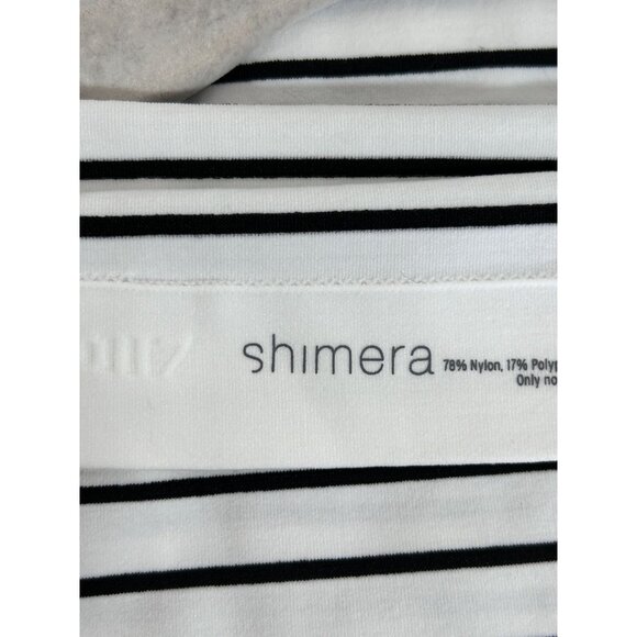 Shimera Women's Stripe Stretch Tank Top in White/Black - Sz M - Picture 3 of 4